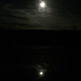 Reflection of the moon in a puddle